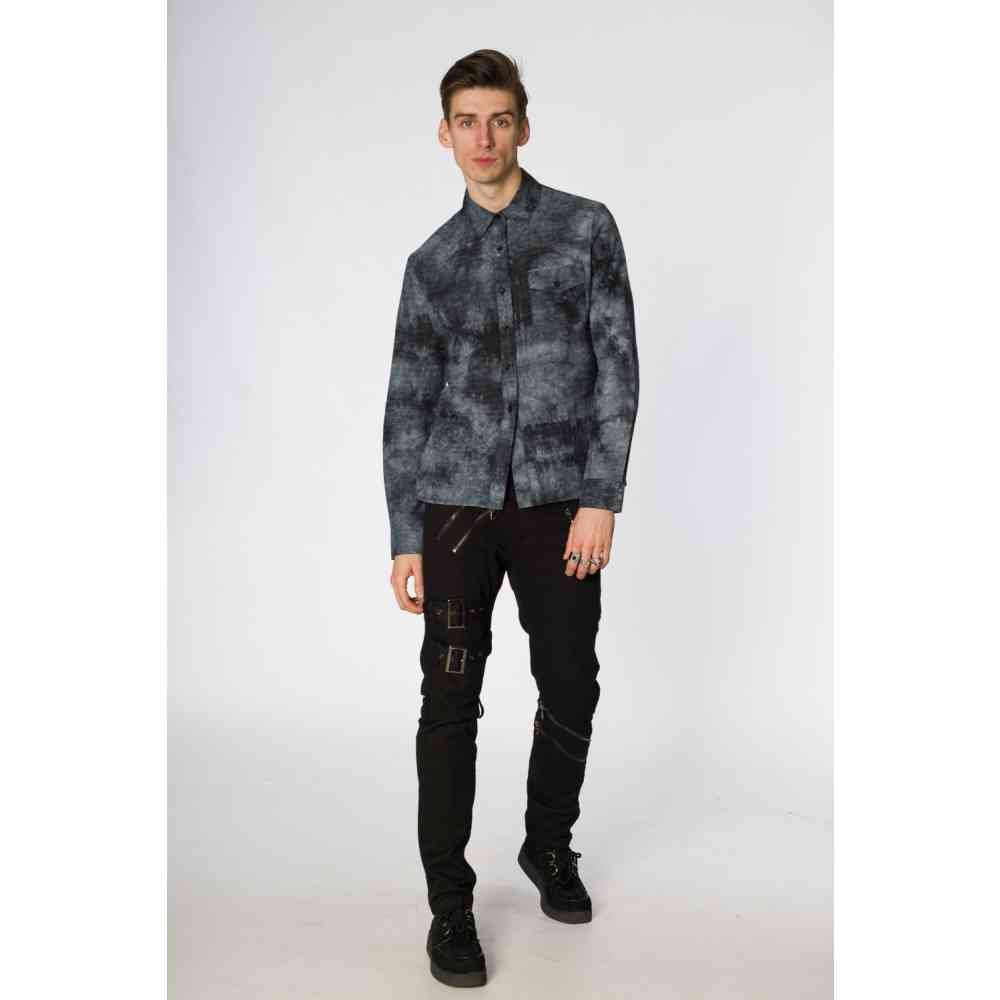 Banned - Tie Dye Overhemd - Zwart